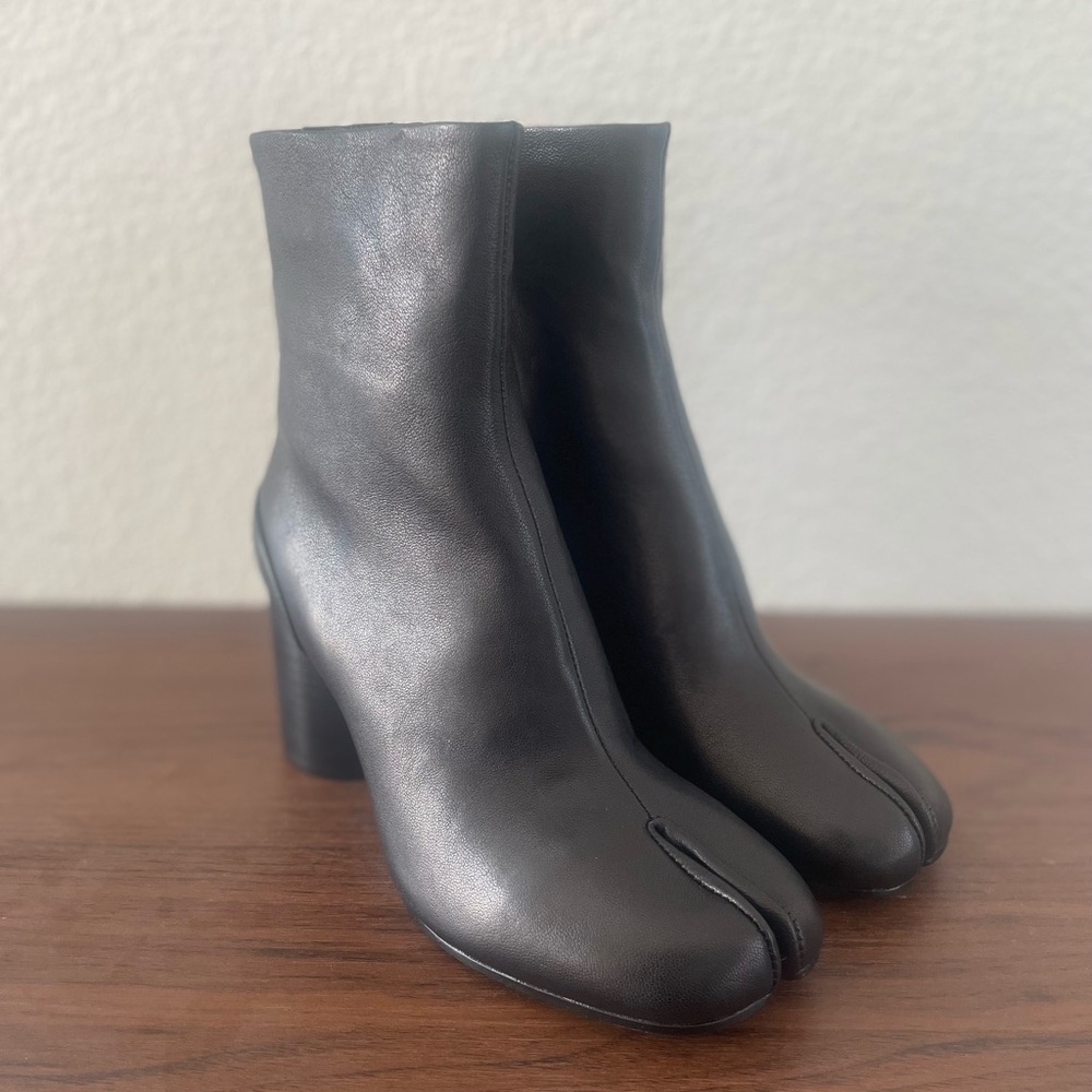 Maison Margiela Tabi Ankle Boots Black Leather Split Toe Women’s EU 36